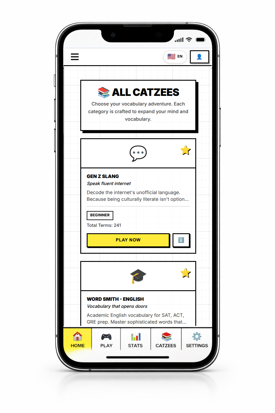FlexWords category browser